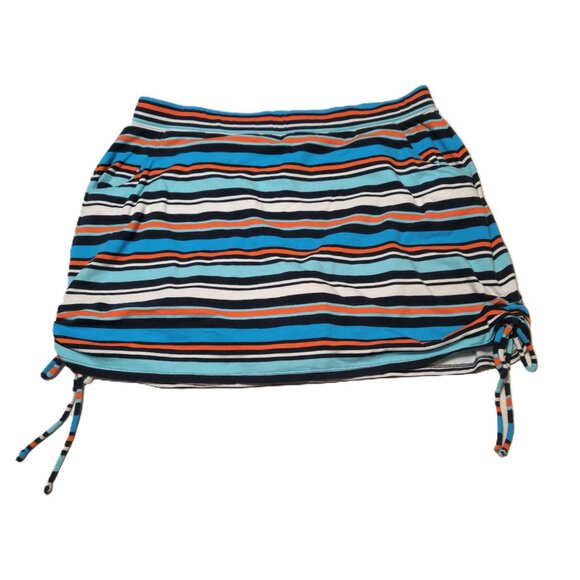 Crown & Ivy Curvy striped skirt Women's 2XL Pockets Adjustable length Side ties - Picture 1 of 8